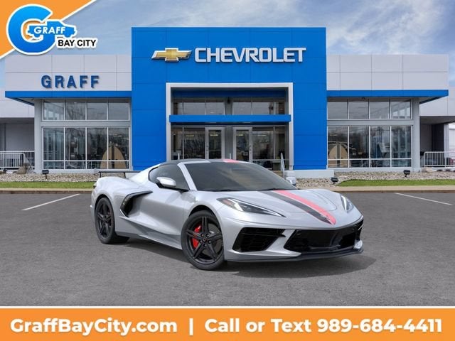 2026 Chevrolet Corvette Stingray 3LT in Blade Silver Metallic — front three-quarter view