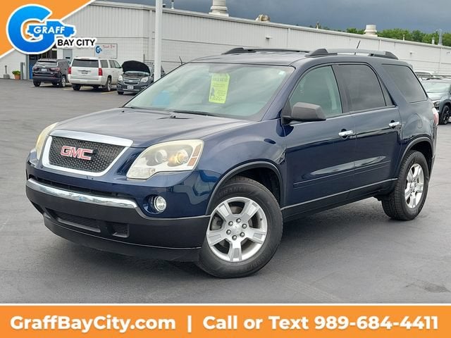 2011 GMC Acadia SLE in Deep Blue Metallic — front three-quarter view
