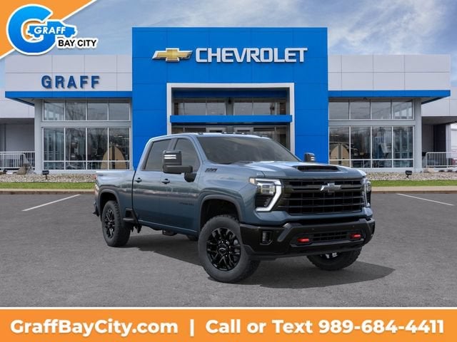 2026 Chevrolet Silverado 2500 HD LT in Lakeshore Blue Metallic — front three-quarter view