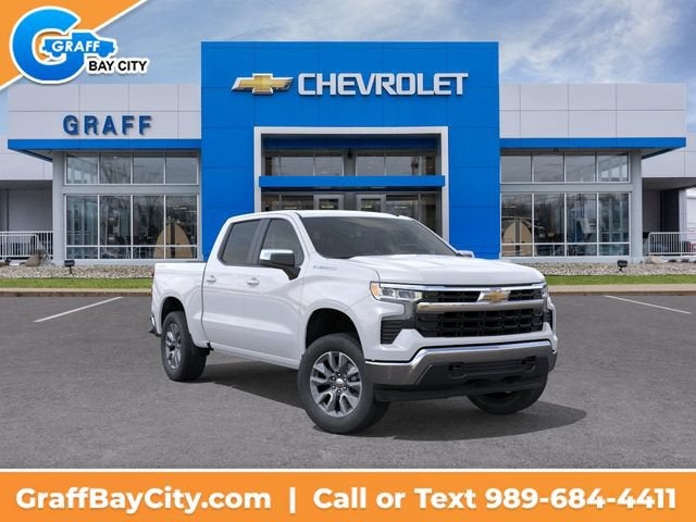 2026 Chevrolet Silverado 1500 LT (2FL) in Summit White — front three-quarter view