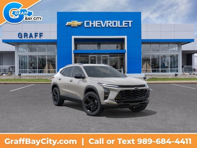 2026 Chevrolet Trax ACTIV in White Sands — front three-quarter view