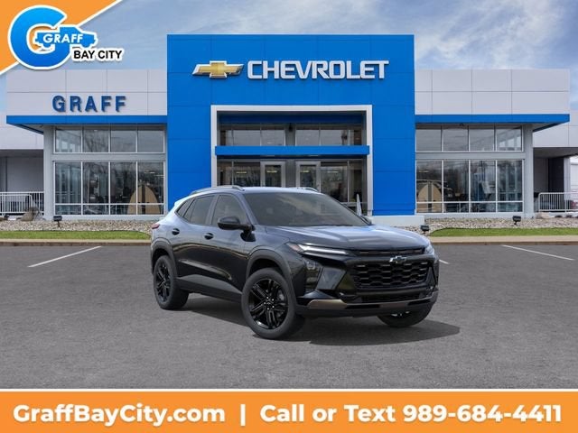2026 Chevrolet Trax ACTIV in Mosaic Black Metallic — front three-quarter view