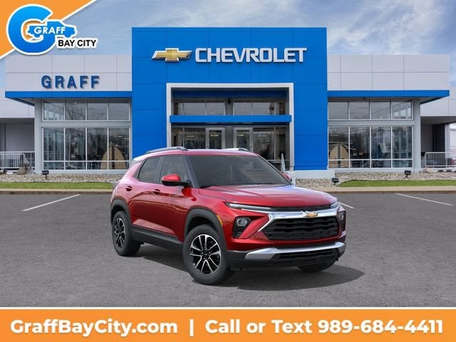 2026 Chevrolet Trailblazer LT in Apex Red — front three-quarter view