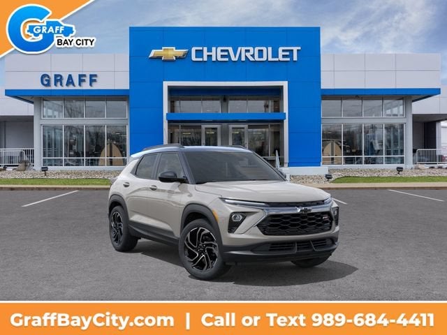 2026 Chevrolet Trailblazer RS in White Sands — front three-quarter view
